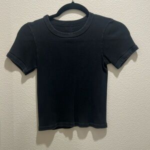 Brandy Melville Ribbed Black Tee